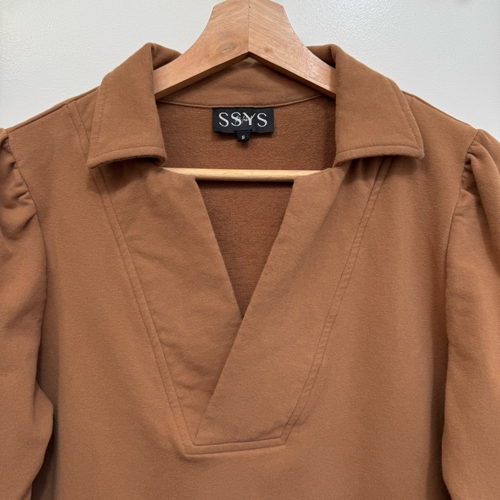 SSYS The Label The Long Sleeve Ellie Top Sweatshirt Polo Small - Picture 3 of 12